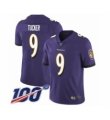 Men Baltimore Ravens #9 Justin Tucker Purple Team Color Vapor Untouchable 100th Season Football Jersey