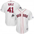 Red Sox #41 Chris Sale White 2018 World Series Cool Base Player Jersey