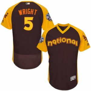 Men\'s Majestic New York Mets #5 David Wright Brown 2016 All-Star National League BP Authentic Collection Flex Base MLB Jersey