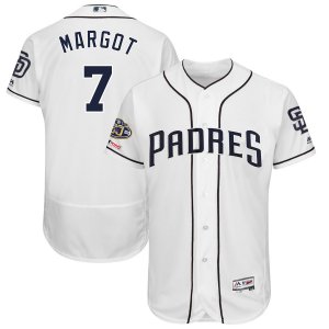 Padres #7 Manuel Margot White 50th Anniversary and 150th Patch FlexBase Jersey