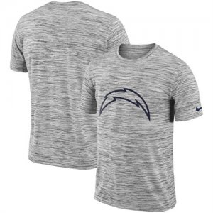 Los Angeles Chargers Heathered Black Sideline Legend Velocity Travel Performance T Shirt