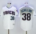 Arizona Diamondbacks #38 Curt Schilling White-Capri New Cool Base Stitched Baseball Jersey