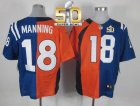 Nike Denver Broncos #18 Peyton Manning Orange Royal Blue Super Bowl 50 Men Stitched NFL Elite Split Colts Jersey