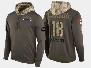 Nike Canadiens 18 Serge Savard Olive Salute To Service Pullover Hoodie