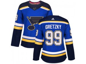 Women Adidas St. Louis Blues #99 Wayne Gretzky Blue Home Authentic Stitched NHL Jersey