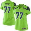 Women's Nike Seattle Seahawks #77 Ahtyba Rubin Limited Green Rush NFL Jersey