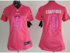 Nike Women Detroit Lions #9 Matthew Stafford Pink Jerseys