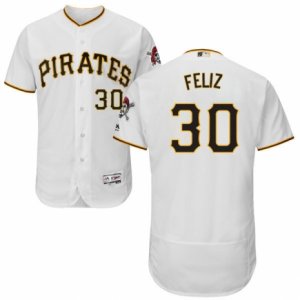 Men\'s Majestic Pittsburgh Pirates #30 Neftali Feliz White Flexbase Authentic Collection MLB Jersey