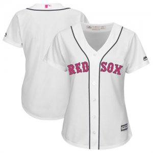 Red Sox Blank White Women Mothers Day Cool Base Jersey