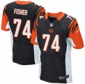 Men's Nike Cincinnati Bengals #74 Jake Fisher Elite Black Team Color NFL Jersey