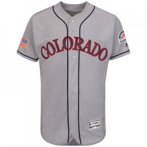 Mens Colorado Rockies Blank Grey Stitched 2016 Fashion Stars & Stripes Flex Base Baseball Jersey