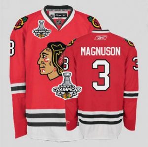 nhl jerseys chicago blackhawks #3 magnuson red[2013 stanley cup champions]