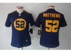 Nike Womens Green Bay Packers #52 Clav Matthews Blue Jerseys