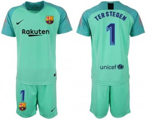 2018-19 Barcelona 1 TERSTEGEN Green Goalkeeper Soccer Jersey