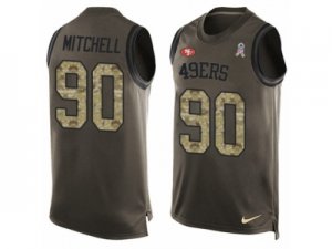 Mens Nike San Francisco 49ers #90 Earl Mitchell Limited Green Salute to Service Tank Top NFL Jersey