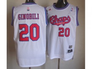 nba san antonio spurs #20 ginobili white jerseys[revolution 30 swingman]