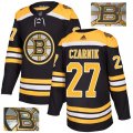 Bruins #27 Austin Czarnik Black With Special Glittery Logo Adidas Jersey