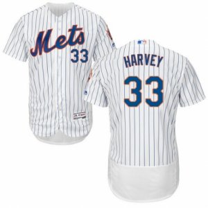 Men\'s Majestic New York Mets #33 Matt Harvey White Flexbase Authentic Collection MLB Jersey