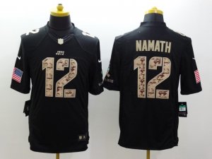 Nike New York Jets #12 Namath Black Salute to Service Jerseys(Limited)