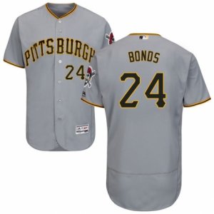 Men\'s Majestic Pittsburgh Pirates #24 Barry Bonds Grey Flexbase Authentic Collection MLB Jersey