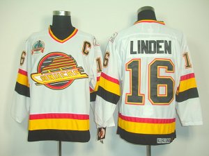 nhl vancouver canucks #16 linden whiteorange ccm