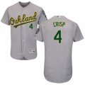 Men's Majestic Oakland Athletics #4 Coco Crisp Grey Flexbase Authentic Collection MLB Jersey