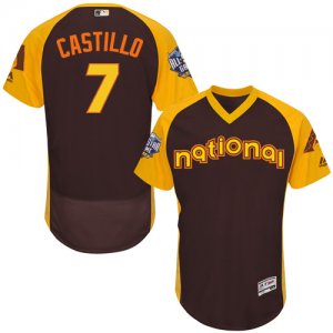 Mens Majestic Arizona Diamondbacks #7 Welington Castillo Brown 2016 All-Star National League BP Authentic Collection Flex Base MLB Jersey