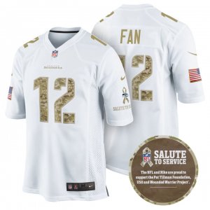 Seattle Seahawks #12 12th Fan White Camo Salute to Service Jersey