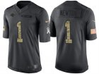 Nike Carolina Panthers #1 Cam Newton Mens Stitched Black NFL Salute to Service Limited Jerseys