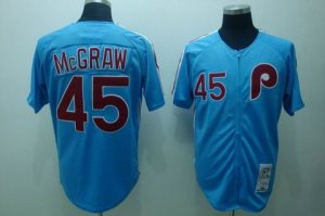 mlb philadelphia phillies #45 mcgraw m&n blue