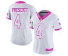 Women's Nike Dallas Cowboys #4 Dak Prescott Limited Rush Fashion Pink NFL Jersey