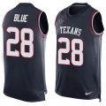 Nike Houston Texans #28 Alfred Blue Navy Blue Team Color Men Stitched NFL Limited Tank Top Jersey