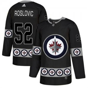 Winnipeg Jets #52 Jack Roslovic Black Team Logos Fashion Adidas Jersey