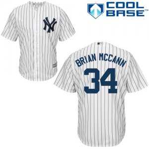 Men\'s Majestic New York Yankees #34 Brian McCann Replica White Home MLB Jersey