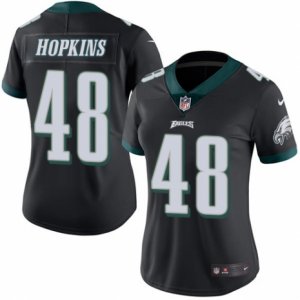 Women\'s Nike Philadelphia Eagles #48 Wes Hopkins Limited Black Rush NFL Jersey