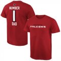 Mens Atlanta Falcons Pro Line College Number 1 Dad T-Shirt Red