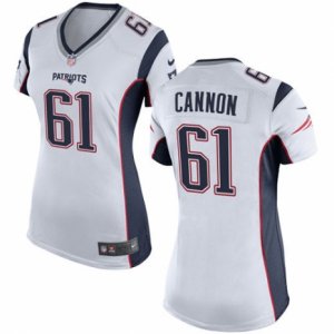 Women\'s Nike New England Patriots #61 Marcus Cannon Limited White NFL Jersey