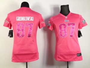 Nike Women New England Patriots #87 Rob Gronkowski pink jerseys