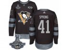Mens Adidas Pittsburgh Penguins #41 Daniel Sprong Premier Black 1917-2017 100th Anniversary 2017 Stanley Cup Champions NHL Jersey