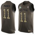 Mens Nike Miami Dolphins #11 DeVante Parker Limited Green Salute to Service Tank Top NFL Jersey