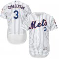 2016 Men New York Mets #3 Curtis Granderson Majestic White Flexbase Authentic Collection Player Jersey