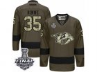 Mens Reebok Nashville Predators #35 Pekka Rinne Premier Green Salute to Service 2017 Stanley Cup Final NHL Jersey