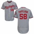 Mens Majestic Washington Nationals #58 Jonathan Papelbon Grey Flexbase Authentic Collection MLB Jersey