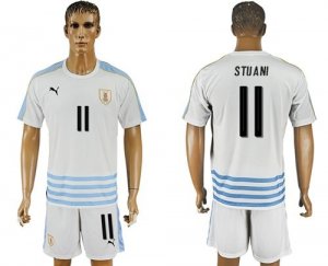 Uruguay #11 Stuani Away Soccer Country Jersey