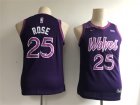 Timberwolves #25 Derrick Rose Purple Youth 2018-19 City Edition Nike Swingman Jersey