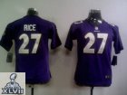 2013 Super Bowl XLVII Youth NEW NFL Baltimore Ravens 27 Ray Rice Purple Youth NEW Jerseys