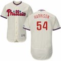 Men's Majestic Philadelphia Phillies #54 Matt Harrison Cream Flexbase Authentic Collection MLB Jersey