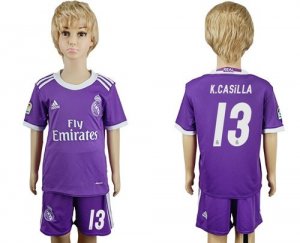 Real Madrid #13 K.Casilla Away Kid Soccer Club Jersey