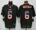 Nike Browns #6 Baker Mayfield Black USA Flag Fashion Elite Jers