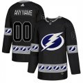 Tampa Bay Lightning Black Men's Customized Team Logos Fashion Adidas Jersey